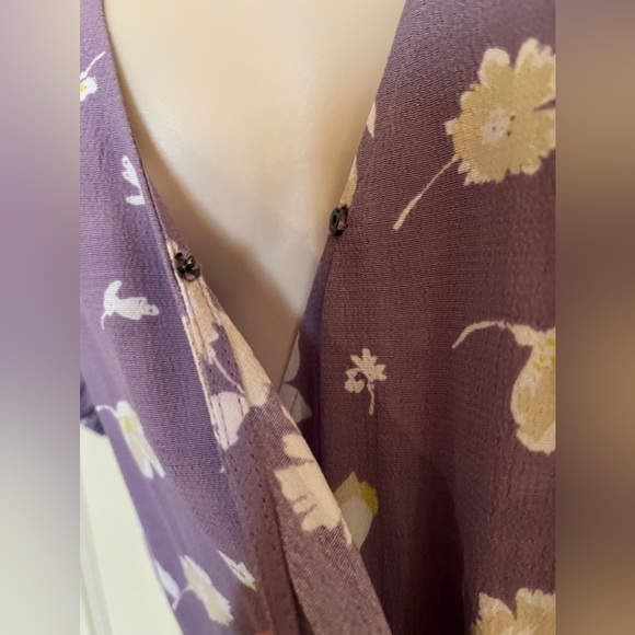 Sanctuary Lavender Floral "Wrap Illusion" Maxi Dress - Picture 9 of 13
